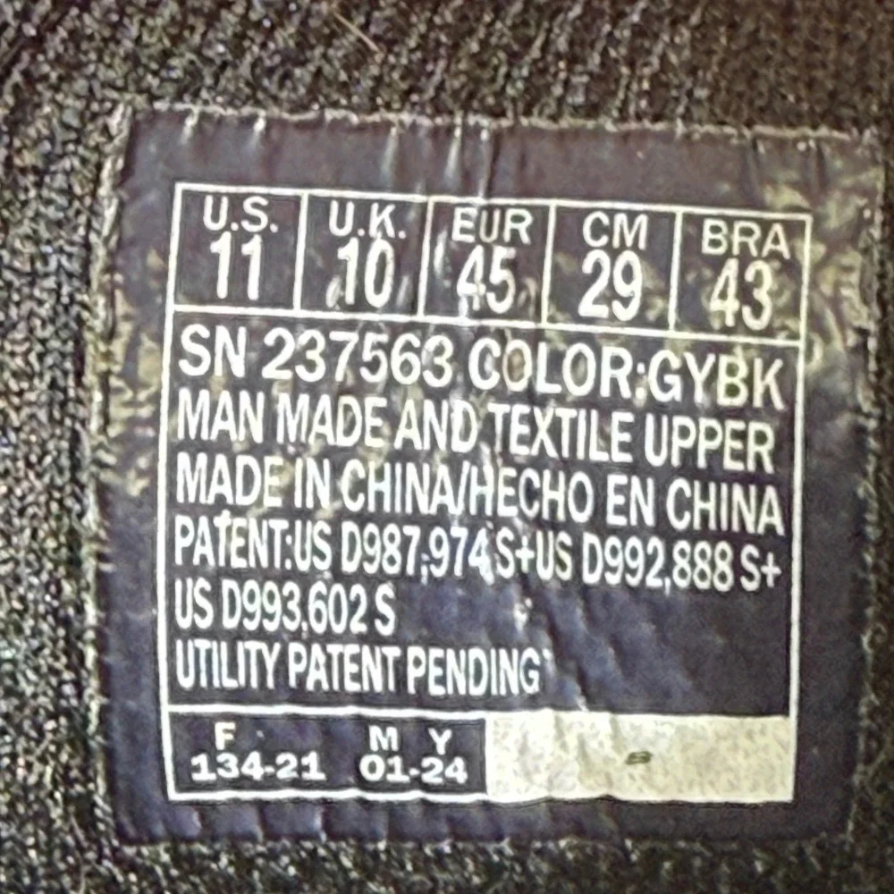 Skechers Shoes Mens 11 Grey Black Slip-ins Afterburn M. Fit Ridgeburn 237563